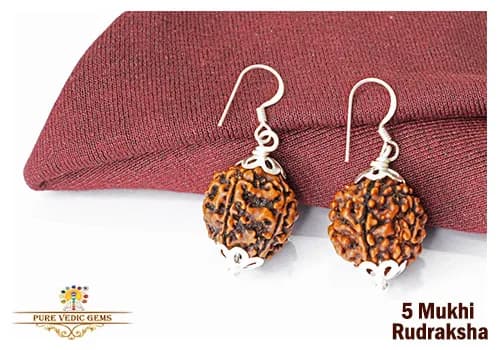 5 Mukhi natural rudraksha tops in silver — image 1