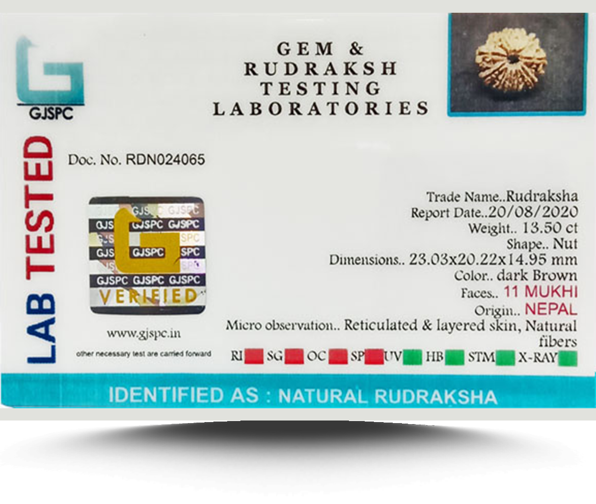 IGI gemstone certificate sample