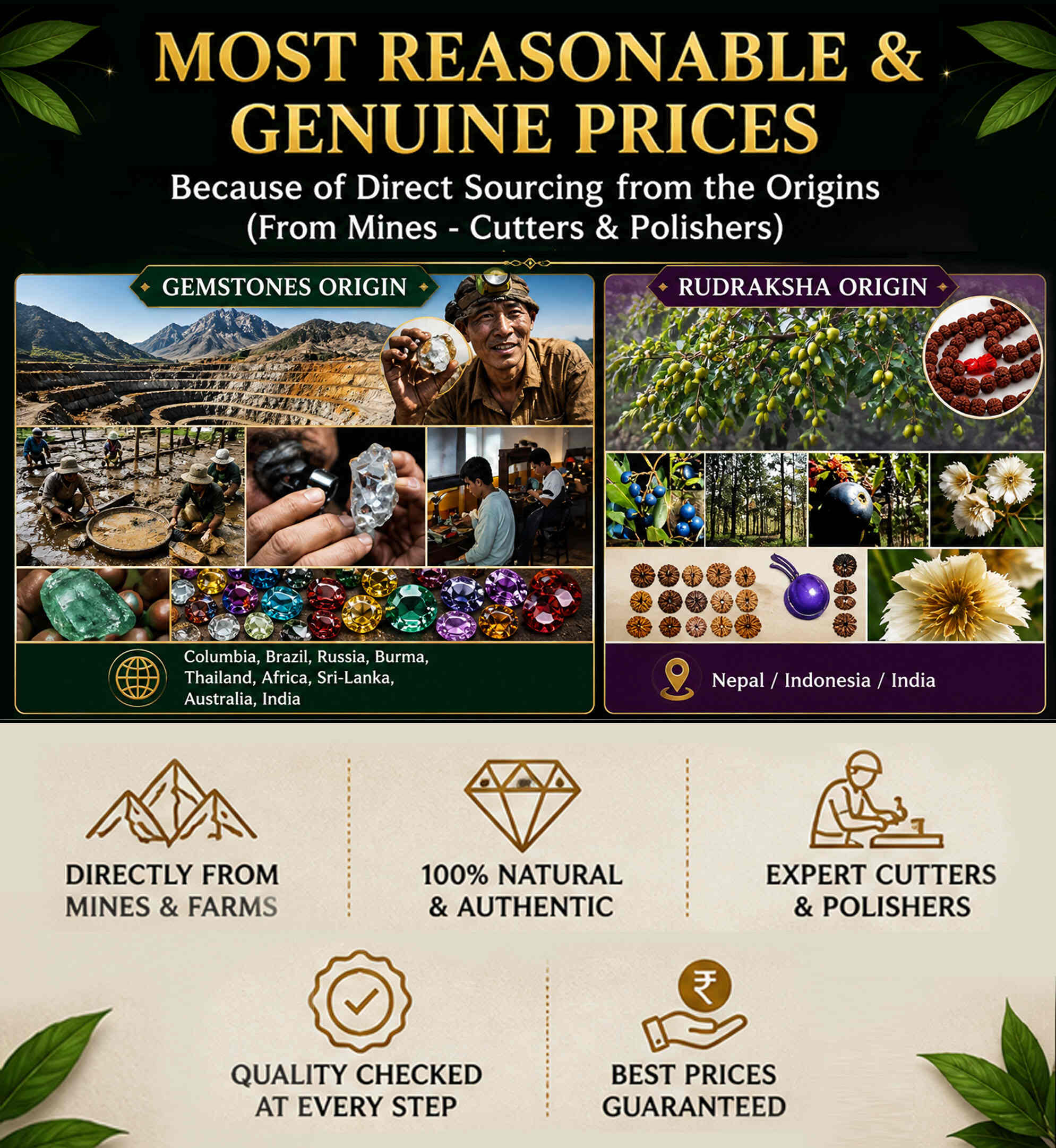 Most reasonable and genuine prices through direct mine and farm sourcing